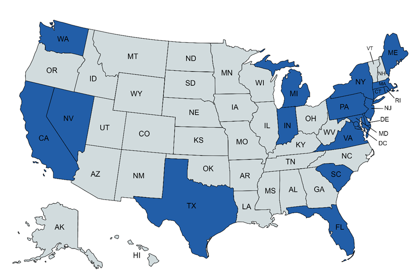 Service Areas Map